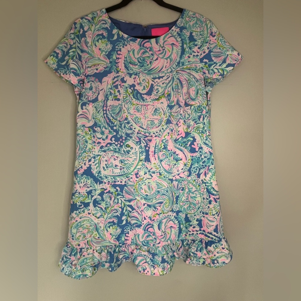 Coastal Beach Vacation Lilly Pulitzer Masey Romper Dream Team Paisley Sz 12 NWT